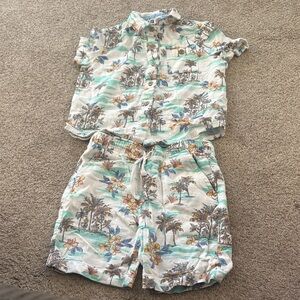 Epic Threads Tropical Print Kids Matching Set -multi color linen material size 5